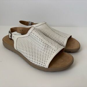 Sesto Meucci Tormey Sandal 10 Perforated Leather White